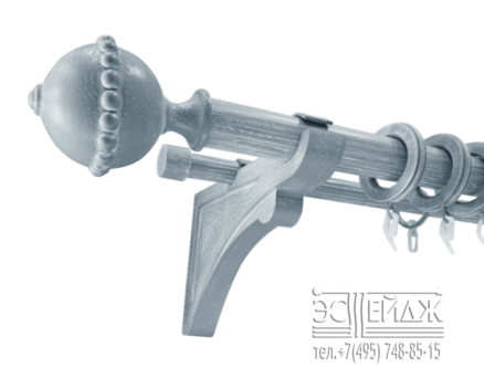 Карниз двухрядный "СКАНДИНАВИЯ ХЕЛЬГА" Седой мох