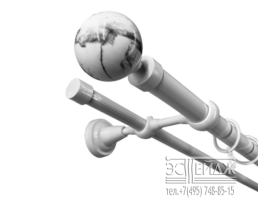 Карниз двухрядный ОПАЛ СТОУН D28/19 мм, белый глянец