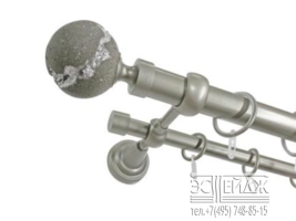 Карниз двухрядный БЕТОН СТОУН D28/19 мм, серебро матовое