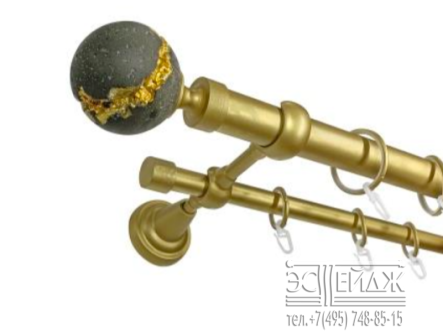 Карниз двухрядный БЕТОН СТОУН D28/19 мм, золото