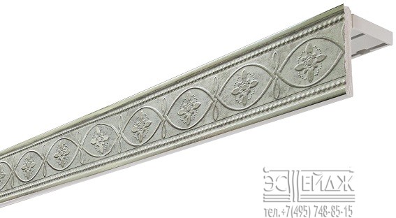 Карниз c багетной планкой "Унисон" (цв.античное серебро)   