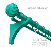 Карниз двухрядный "СИРИУС Лира" D36/19 мм, бирюзовый