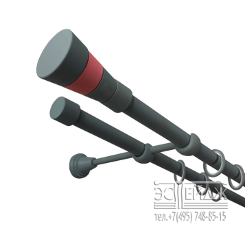 Карниз двухрядный "СПЕКТР Конус" D19/19 мм, серый