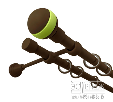 Карниз двухрядный "СПЕКТР Шар" D19/19 мм, коричневый