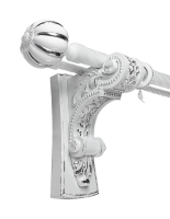 Карниз двухрядный "ФАРФОР Борей Астатра" D36/19 мм, серебро на белом глянце 