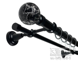 Карниз двухрядный МОРИОН СТОУН D28/19 мм, черный