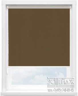 Рулонная штора MINI арт. Респект блэкаут (коричневый)