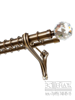 Двухрядный карниз D35/20 "Шар с огранкой" 