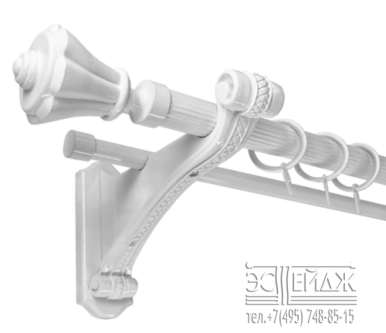 Карниз 2-х рядный металлический "ОЛИМПИЯ АТЛАНТ"  D28/19мм, белый глянец