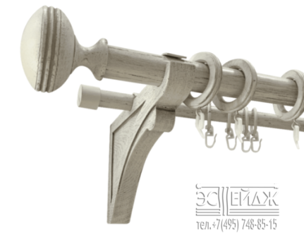 Карниз двухрядный "СКАНДИНАВИЯ БРЕННА" Снежный дуб